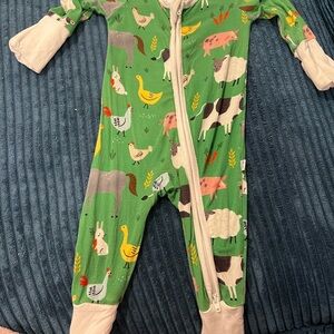 Little Sleepies Green Farm Print zippy